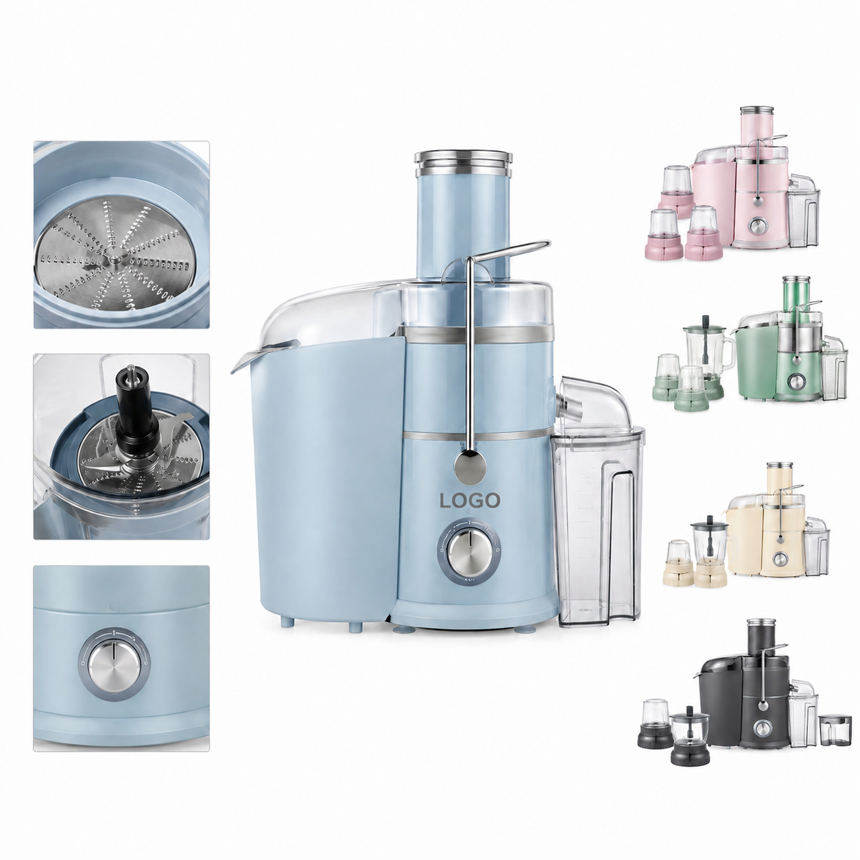 Multi-Functional Stainless Steel Culinary System - 5-in-1 Food Processing Kit