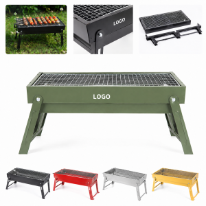 Foldable Steel Charcoal Grill with Heat-Resistant Grates